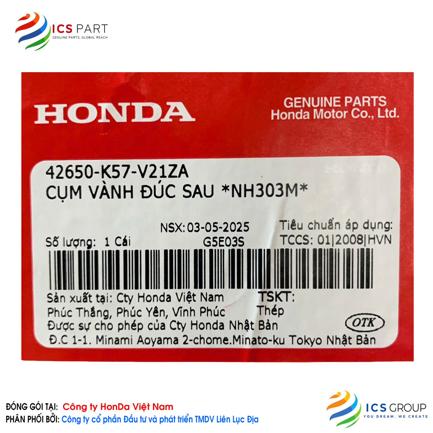 CỤM VÀNH ĐÚC SAU *NH303M* - Ảnh 2