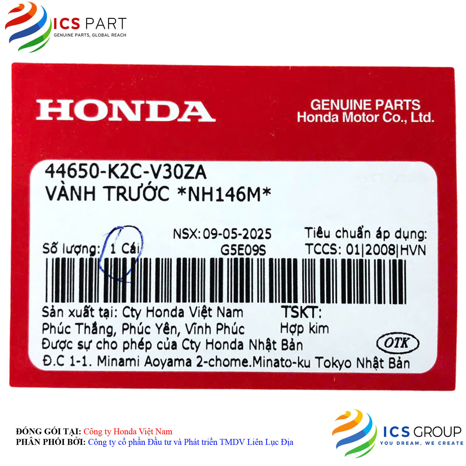 VÀNH TRƯỚC *NH146M* - Ảnh 2