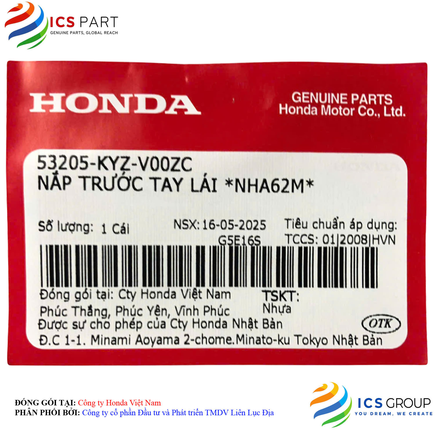 NẮP TRƯỚC TAY LÁI *NHA62M* - Ảnh 2