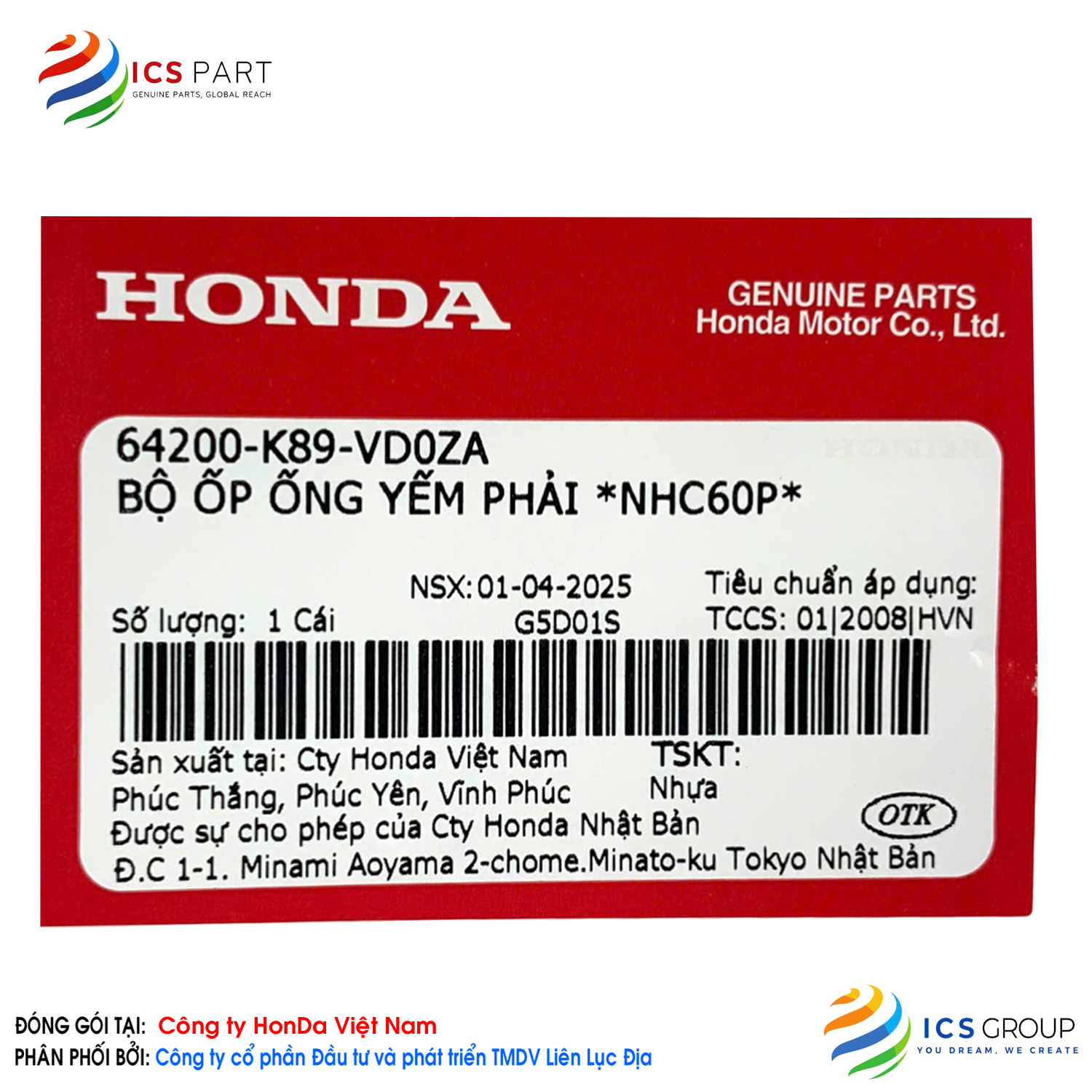 BỘ ỐP ỐNG YẾM PHẢI *NHC60P* - Ảnh 2