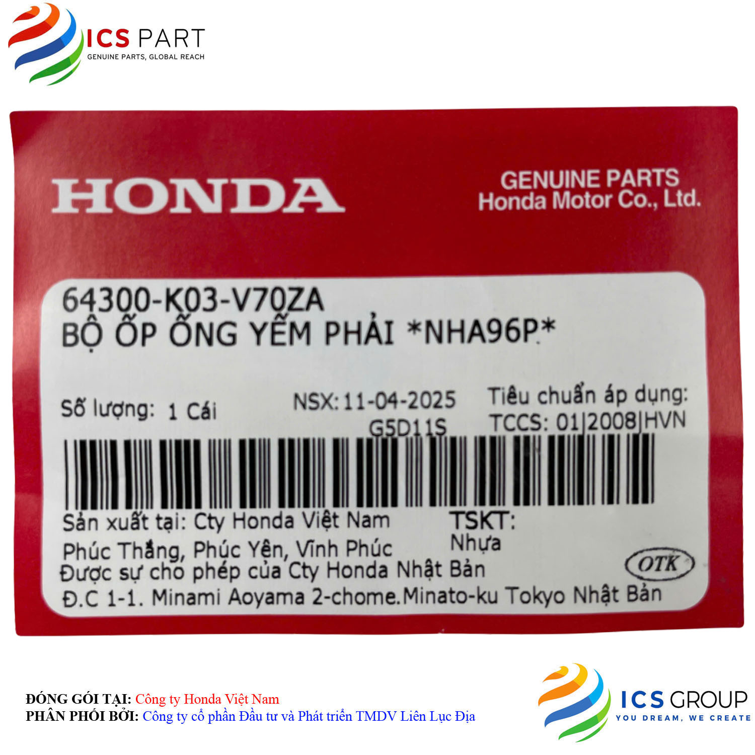 BỘ ỐP ỐNG YẾM PHẢI *NHA96P* - Ảnh 2