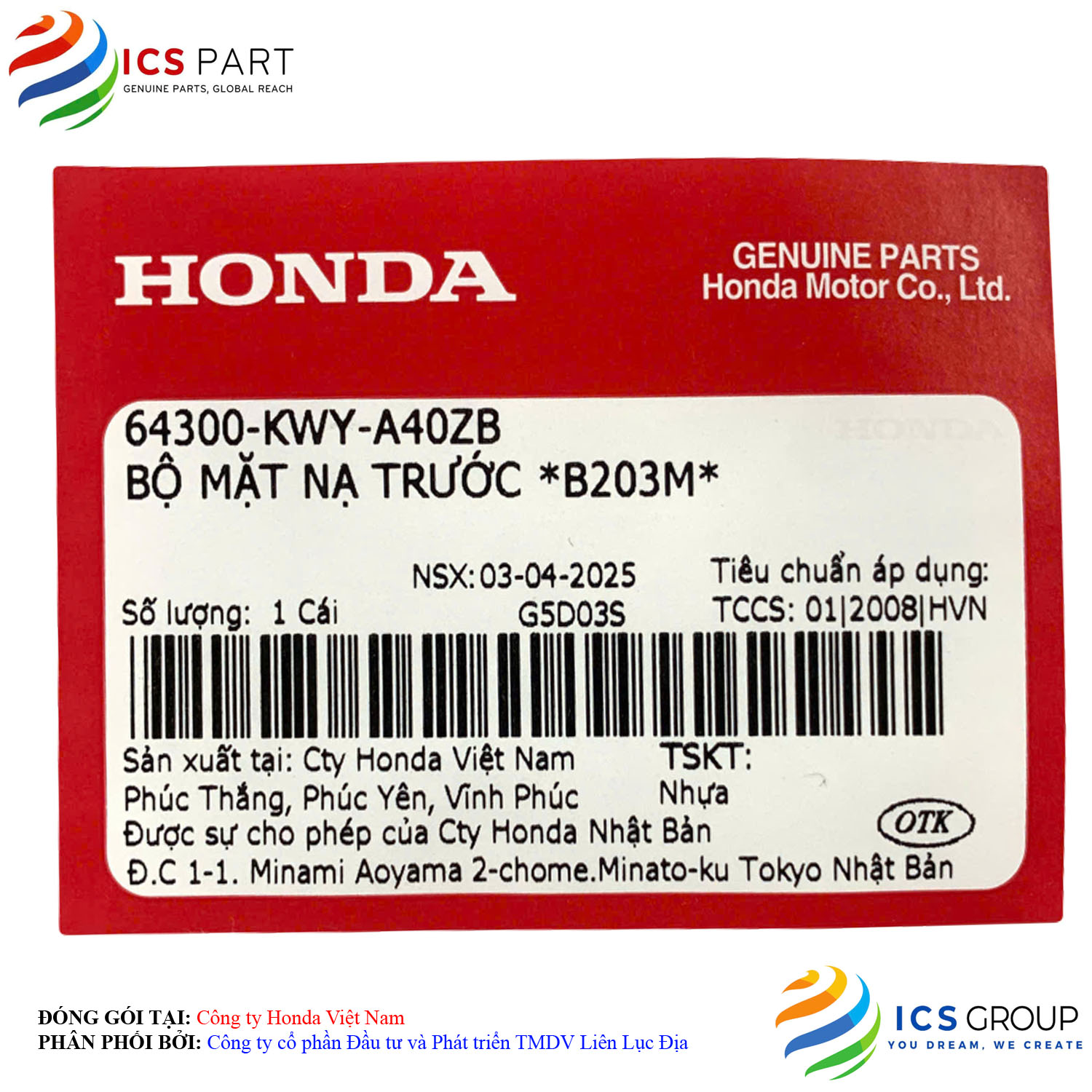 BỘ MẶT NẠ TRƯỚC *B203M* - Ảnh 2
