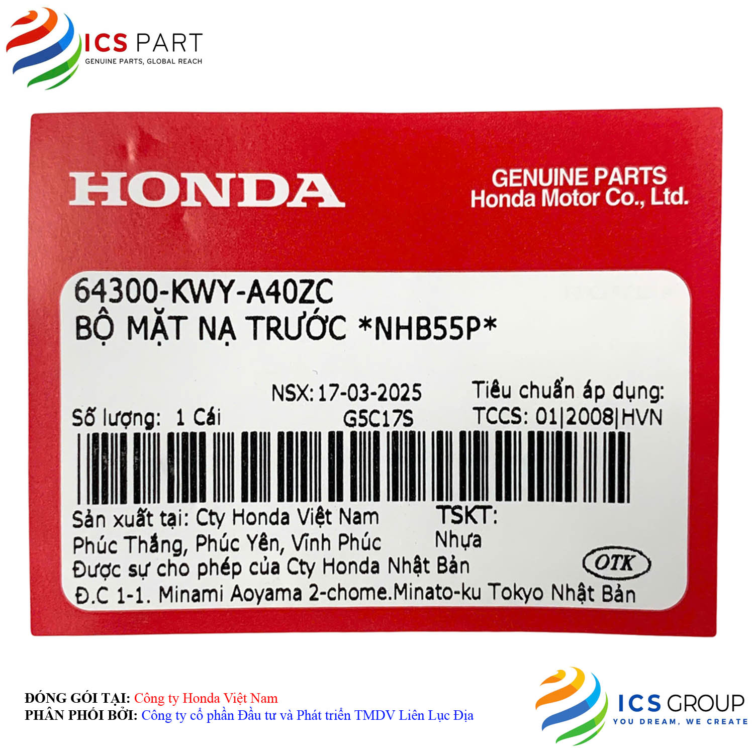 BỘ MẶT NẠ TRƯỚC *NHB55P* - Ảnh 2