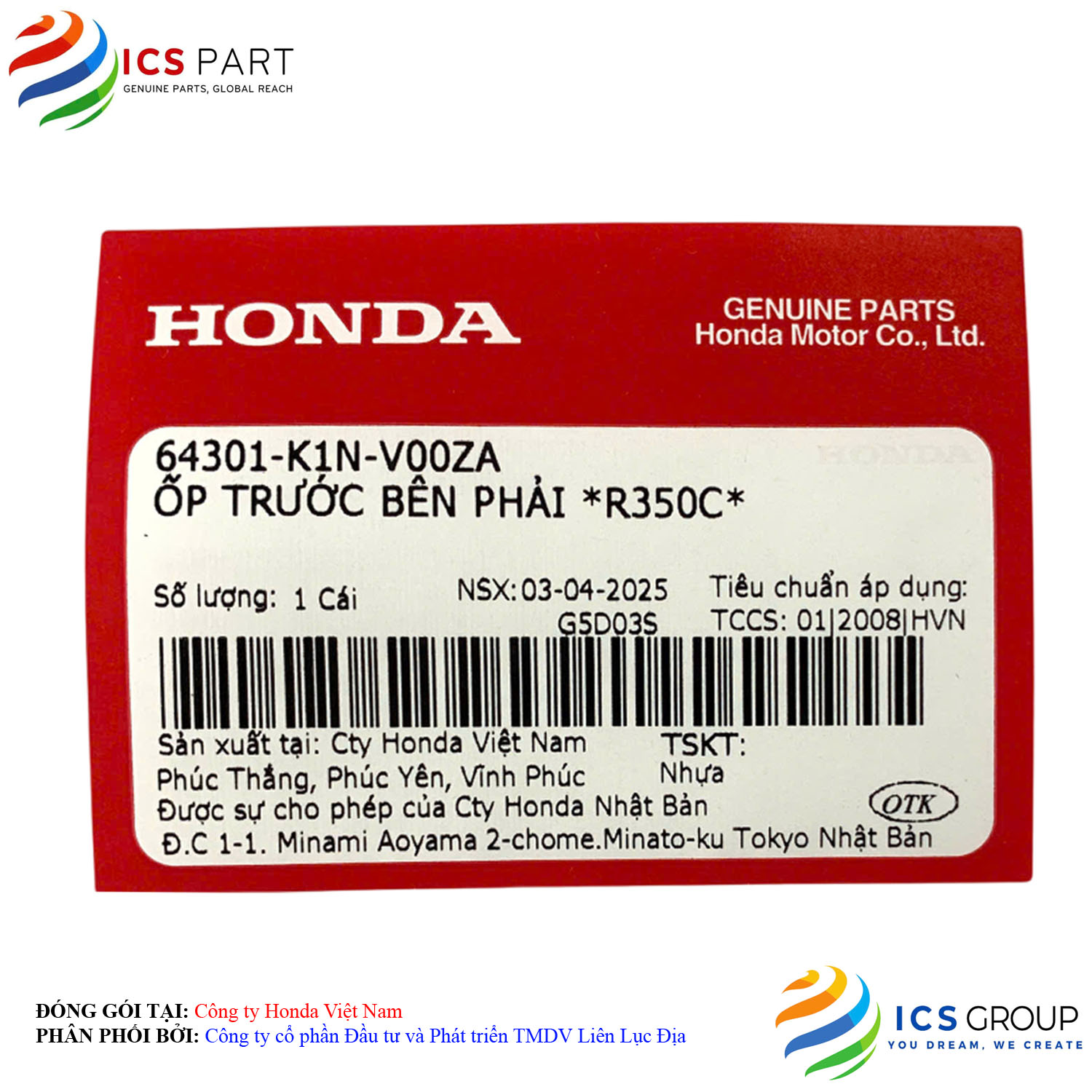 ỐP TRƯỚC BÊN PHẢI *R350C* - Ảnh 2