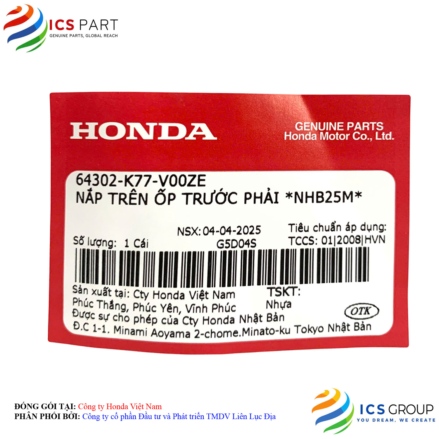 NẮP TRÊN ỐP TRƯỚC PHẢI *NHB25M* - Ảnh 2