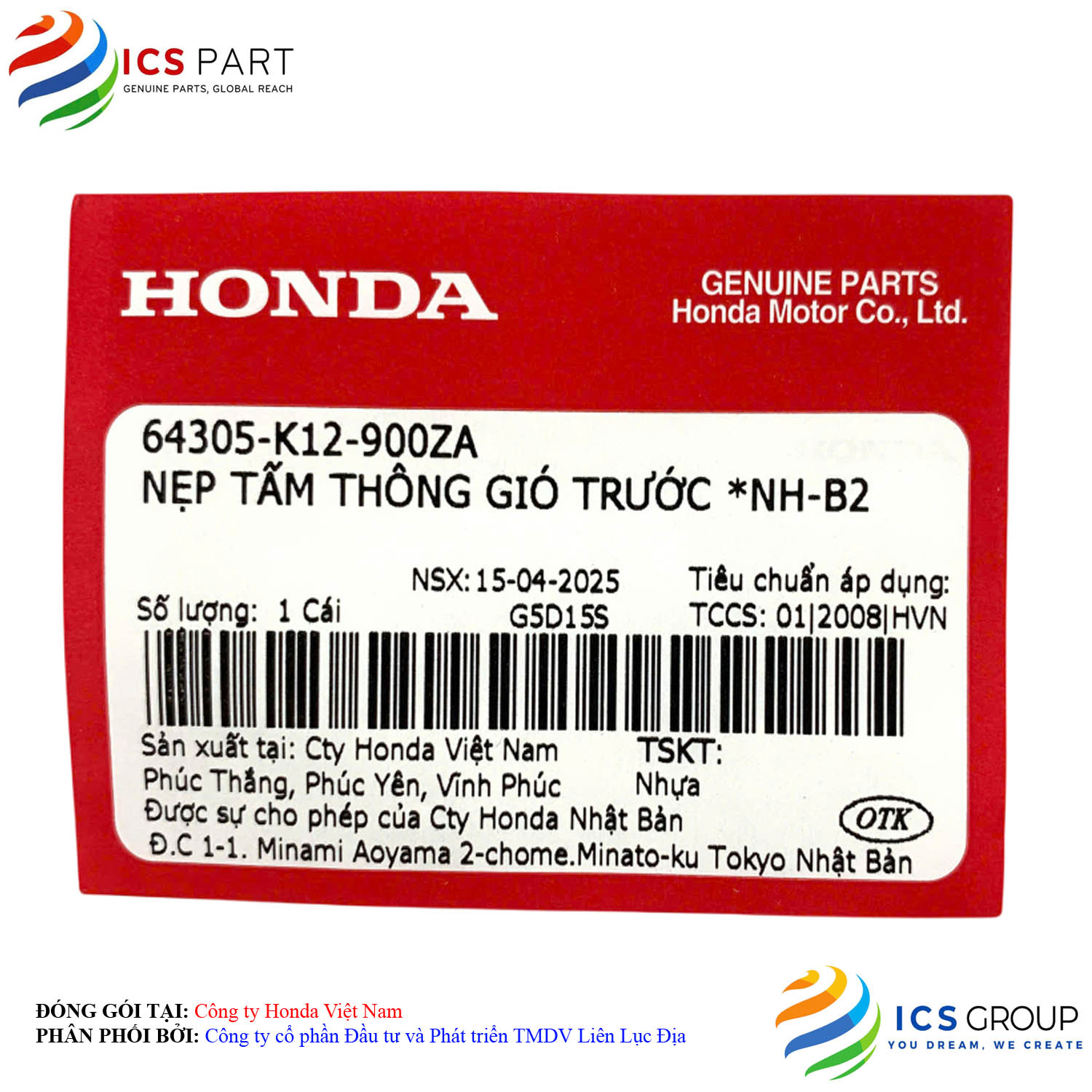 NẸP TẤM THÔNG GIÓ TRƯỚC *NH-B2 - Ảnh 2
