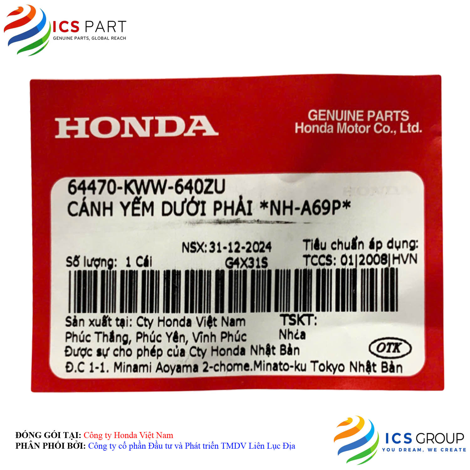 CÁNH YẾM DƯỚI PHẢI *NH-A69P* - Ảnh 2