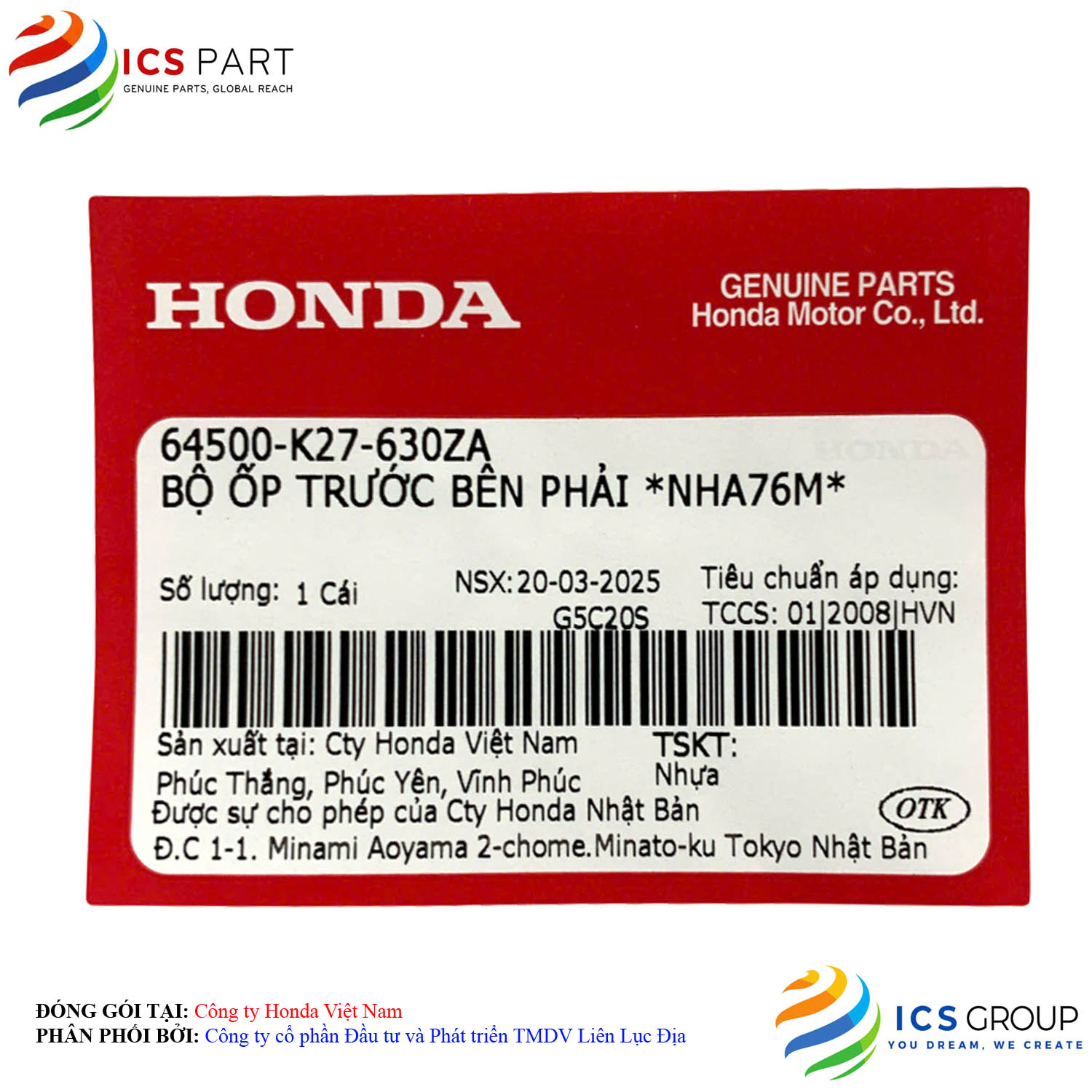 BỘ ỐP TRƯỚC BÊN PHẢI *NHA76M* - Ảnh 2