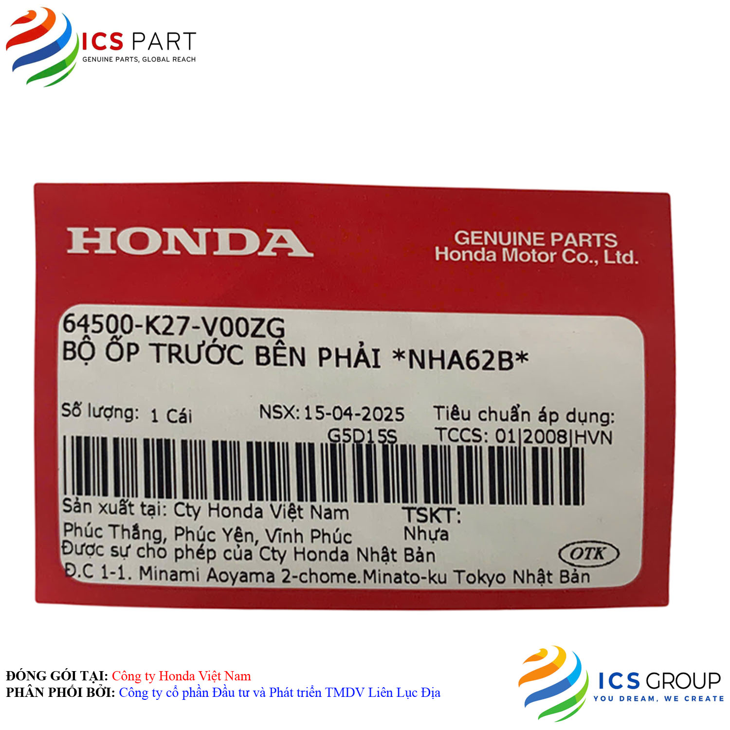 BỘ ỐP TRƯỚC BÊN PHẢI *NHA62B* - Ảnh 2