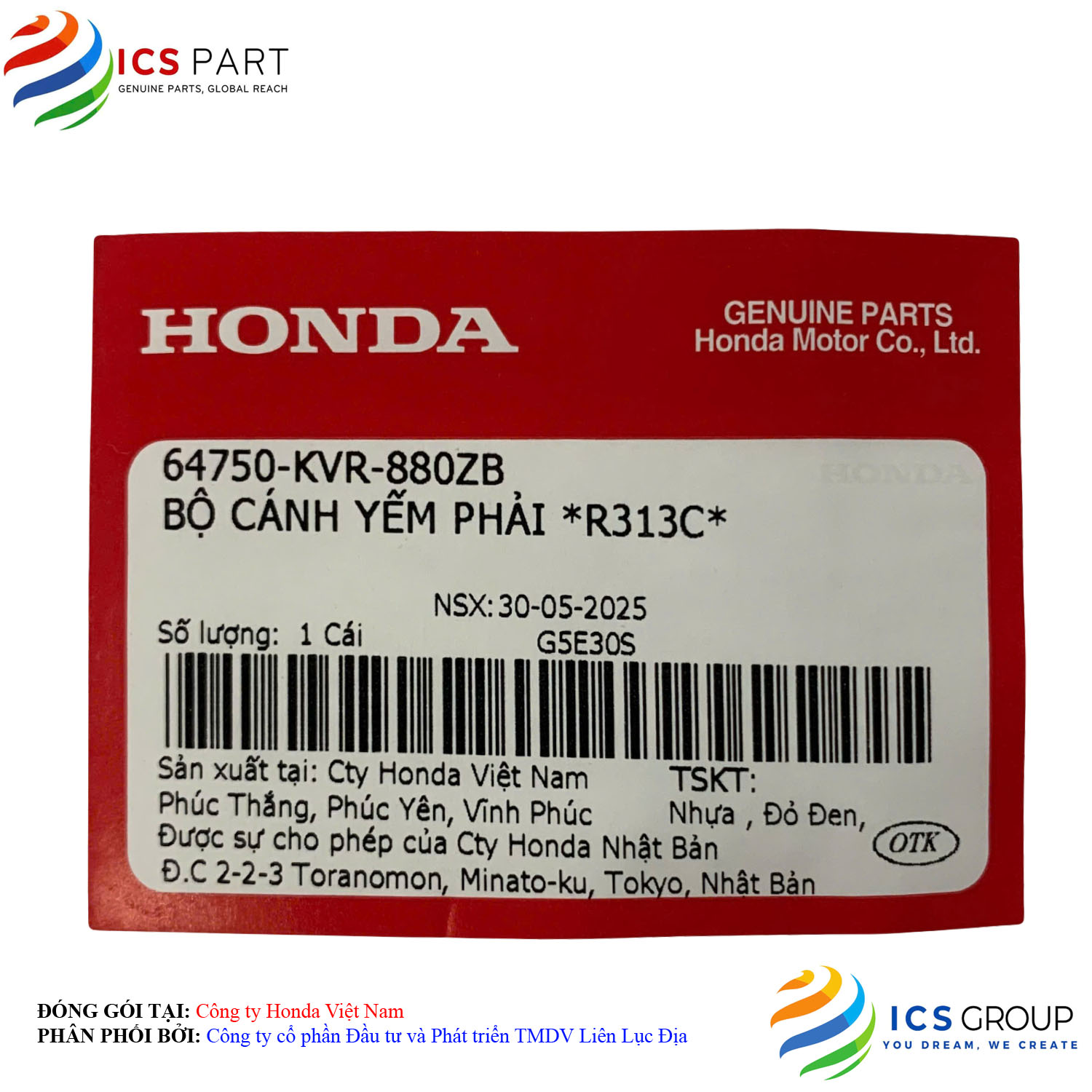 BỘ CÁNH YẾM PHẢI *R313C* - Ảnh 2