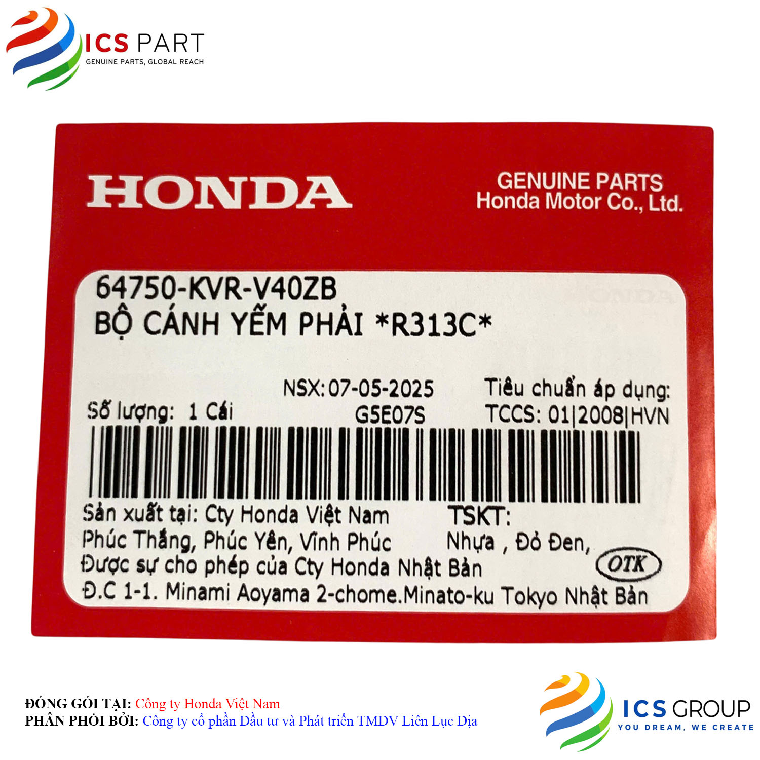 BỘ CÁNH YẾM PHẢI *R313C* - Ảnh 2