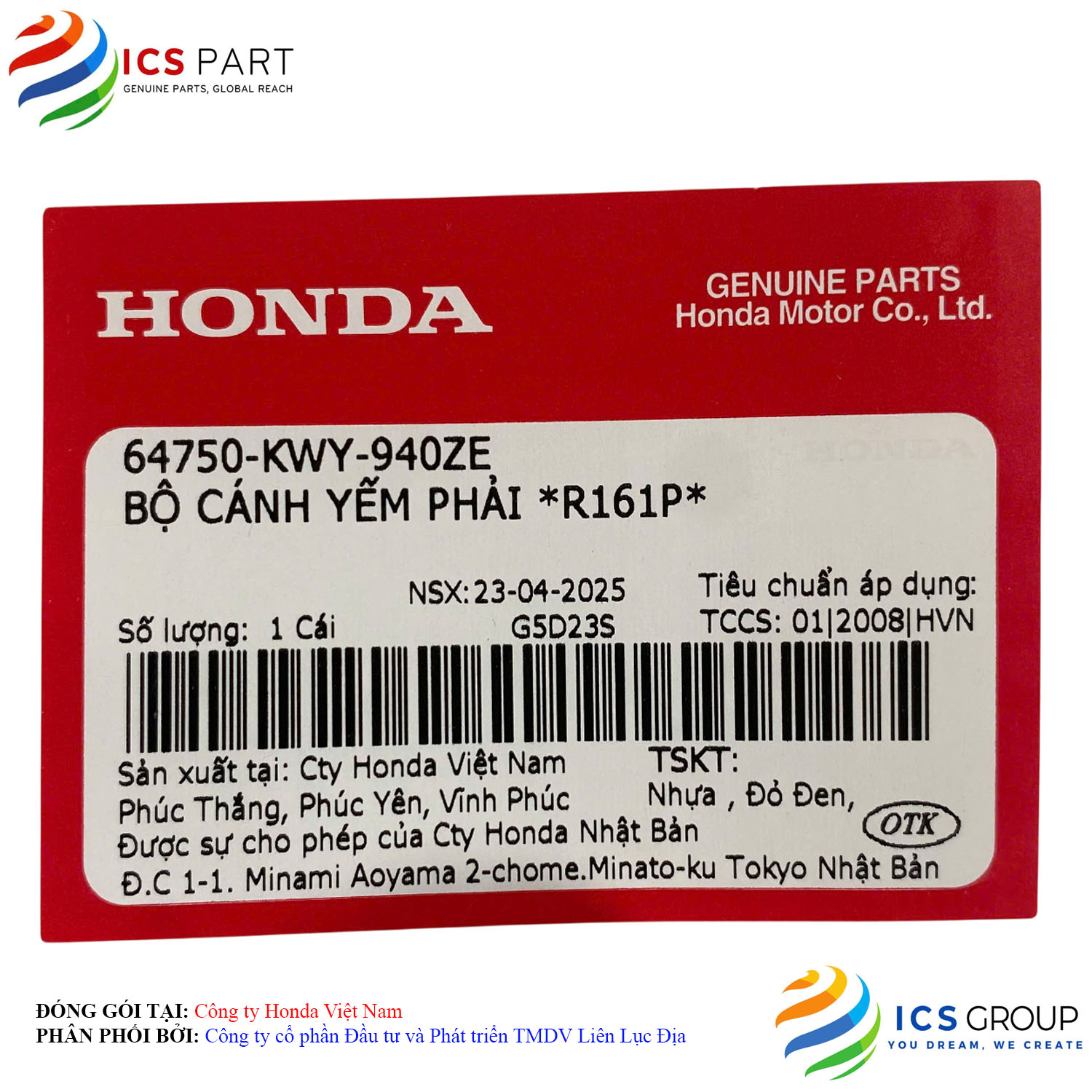 BỘ CÁNH YẾM PHẢI *R161P* - Ảnh 2