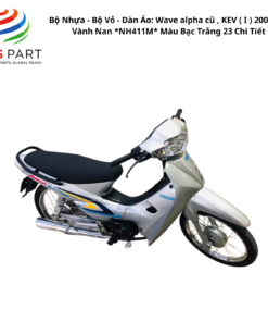 Bộ Nhựa - Bộ Vỏ - Dàn Áo Wave Alpha 100 - KRS-900 | Máy Đen | 2002 ( I ) 2002 Cơ - Vành Nan *NH411M* Màu Bạc Trắng 23 Chi Tiết