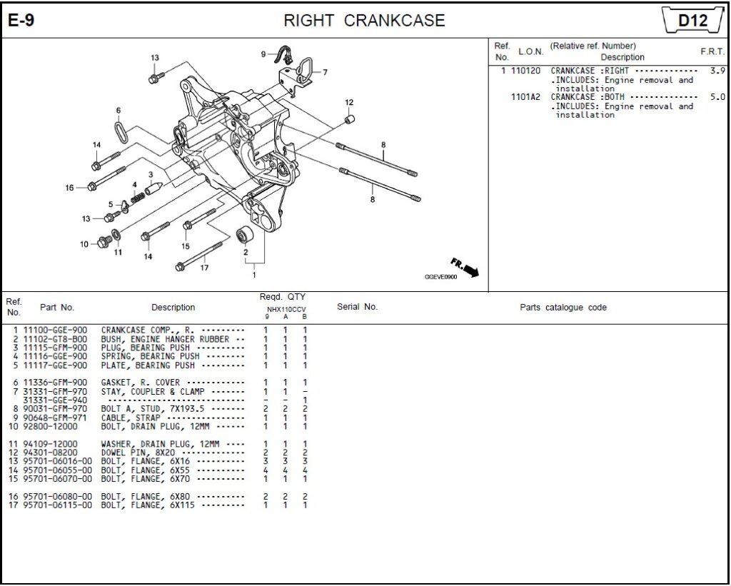 E-9 - RIGHT CRANKCASE