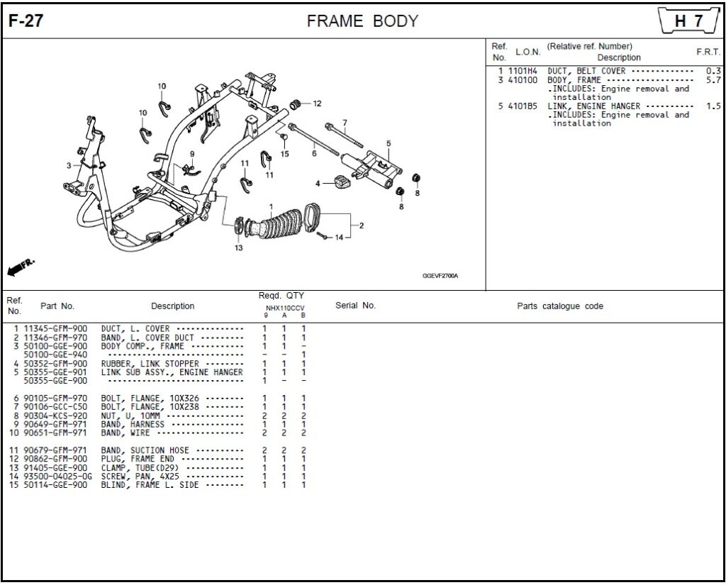 F-27 - FRAME BODY