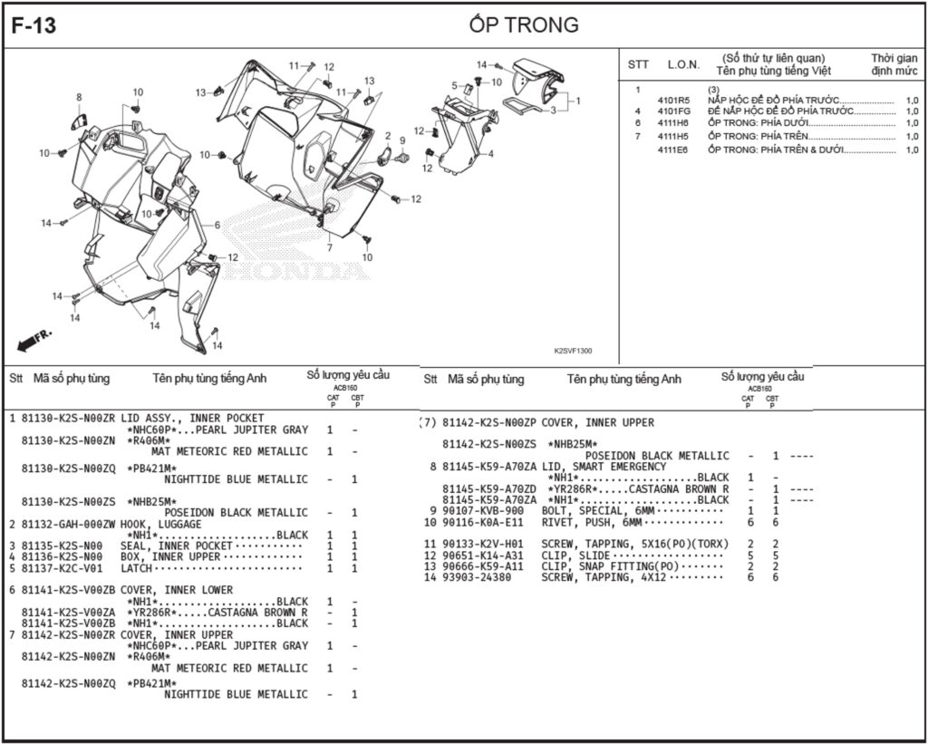 F-13 - ỐP TRONG