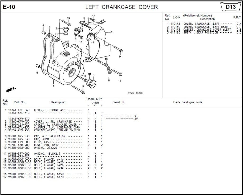 E-10 - LEFT CRANKCASE COVER