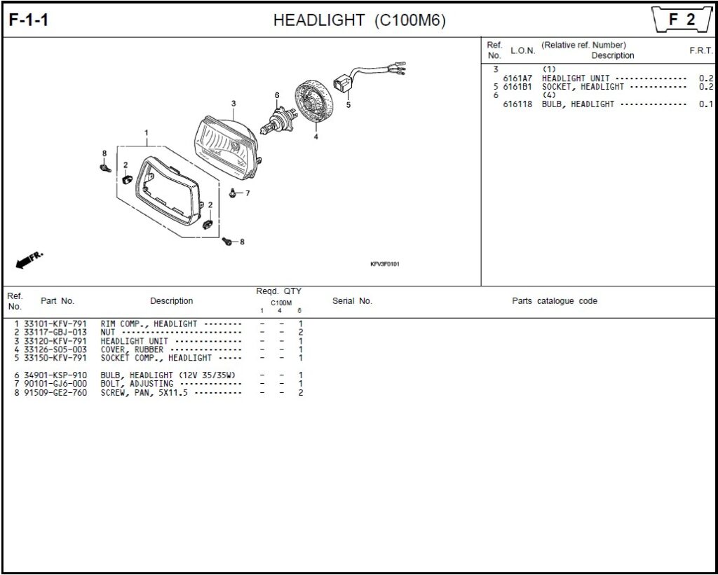 F-1-1 - HEADLIGHT (C100M6)