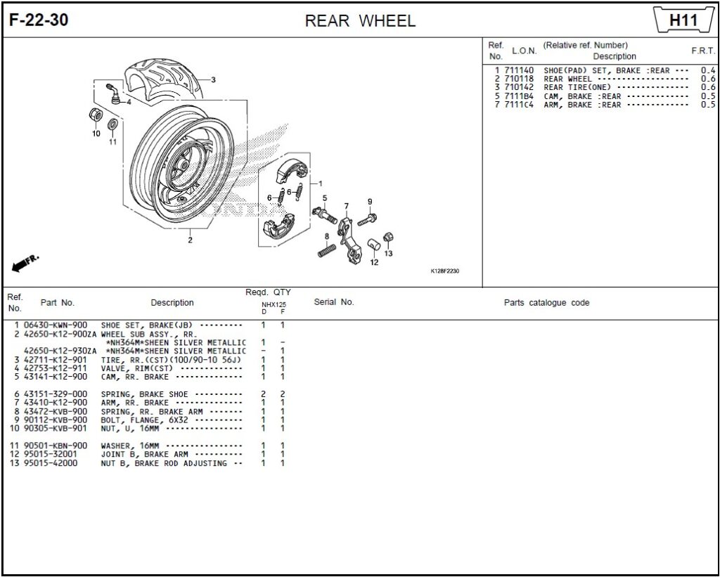 F-22-30 - REAR WHEEL