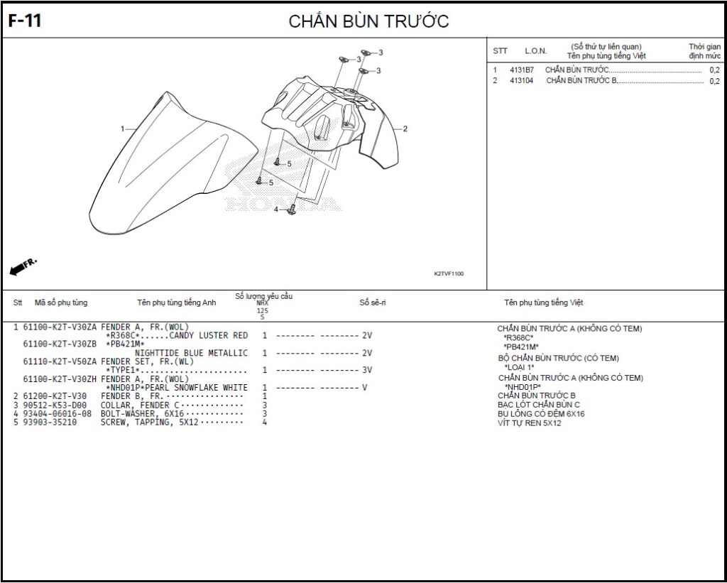 F-11 - CHẮN BÙN TRƯỚC