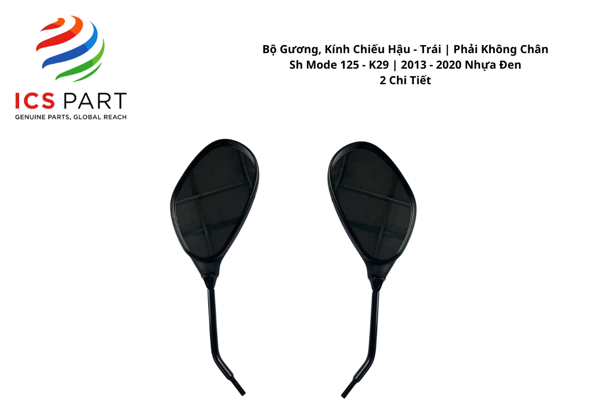 Bộ Gương, Kính Chiếu Hậu - Trái | Phải Không Chân Sh Mode 125 - K29 | 2013 - 2020 2013 - 2020 Nhựa Đen - 2 Chi Tiết