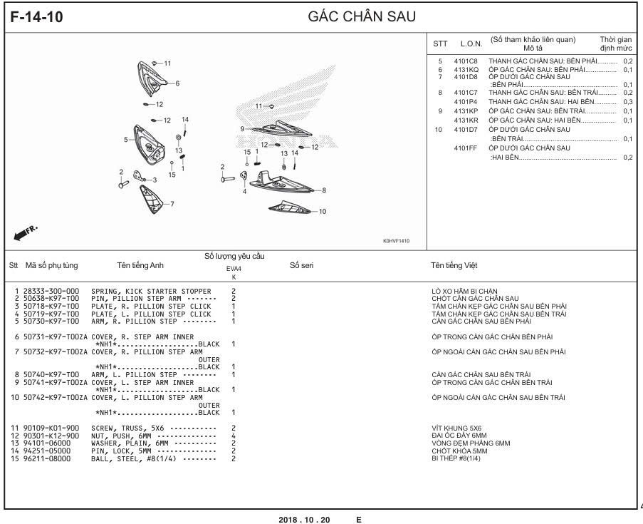 F-14-10 - GÁC CHÂN SAU
